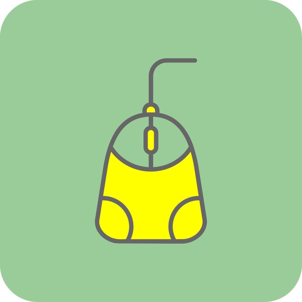 Mouse Filled Yellow Icon vector