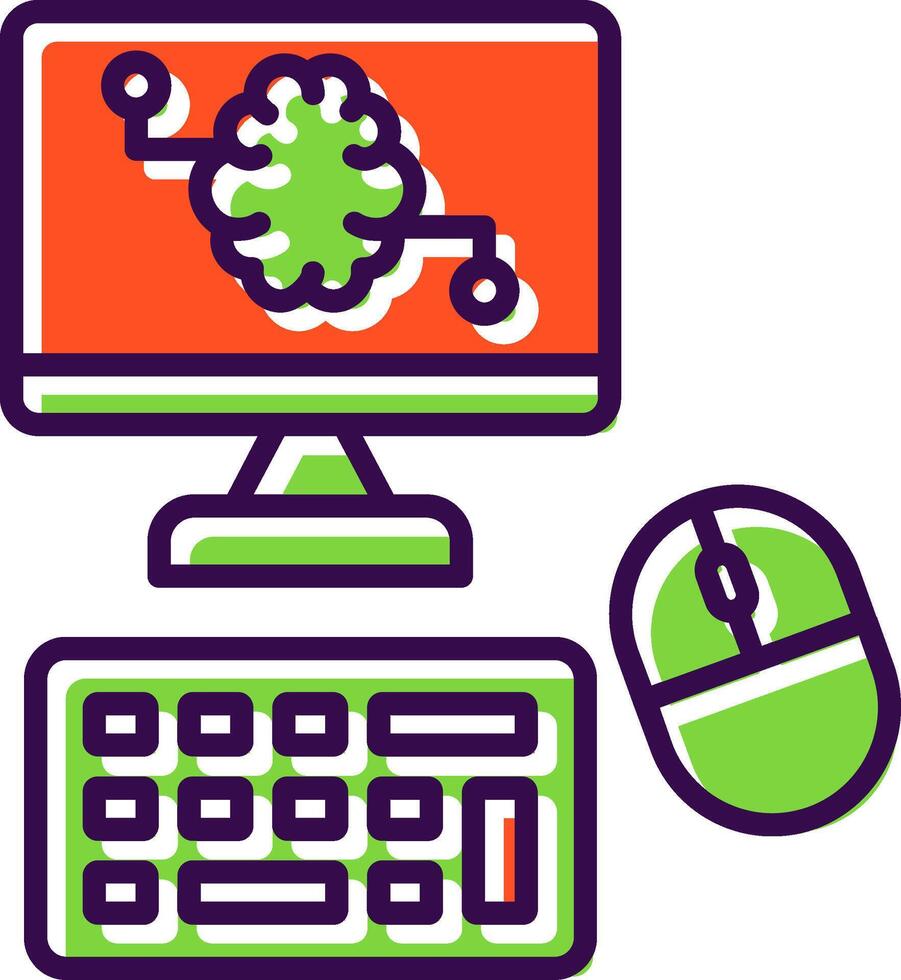 Computer filled Design Icon vector
