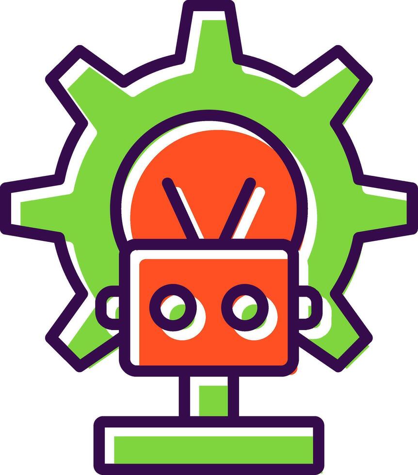 robot lleno diseño icono vector