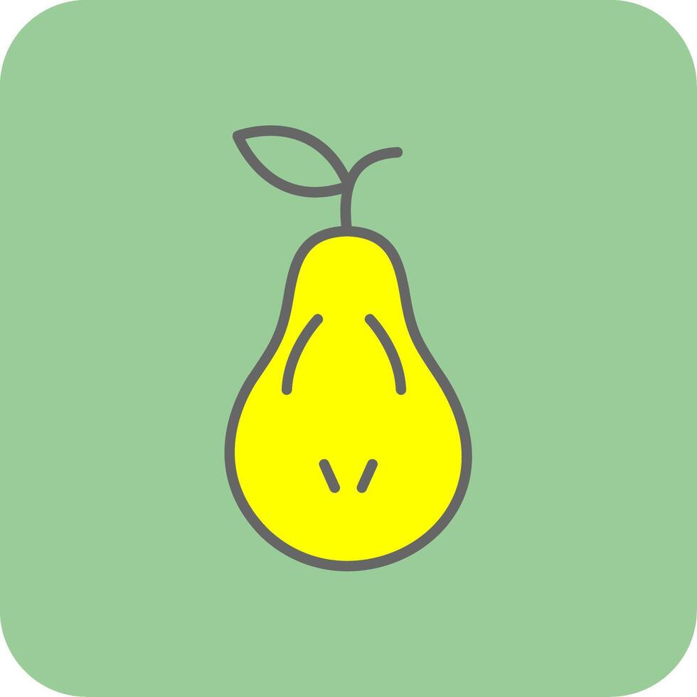 Pear Filled Yellow Icon vector