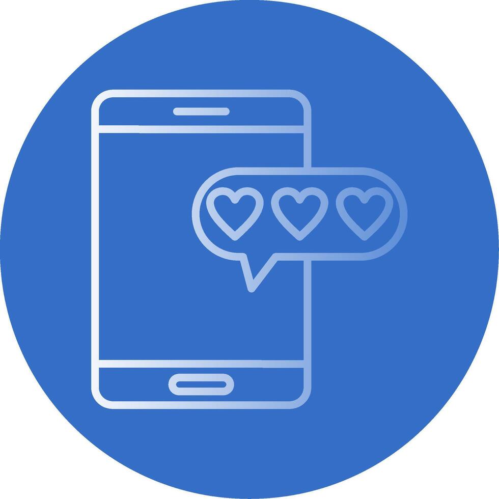 Love Message Flat Bubble Icon vector