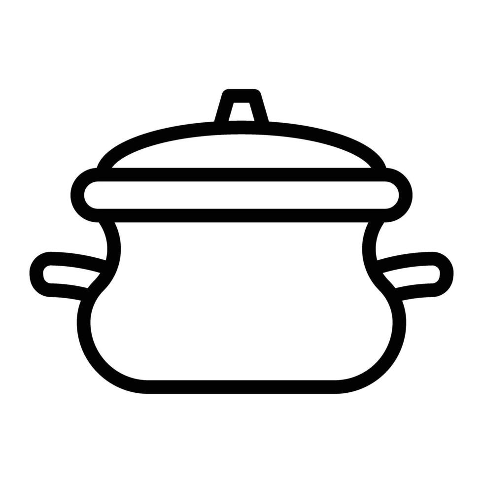 Soup Pot Line Icon Design vector