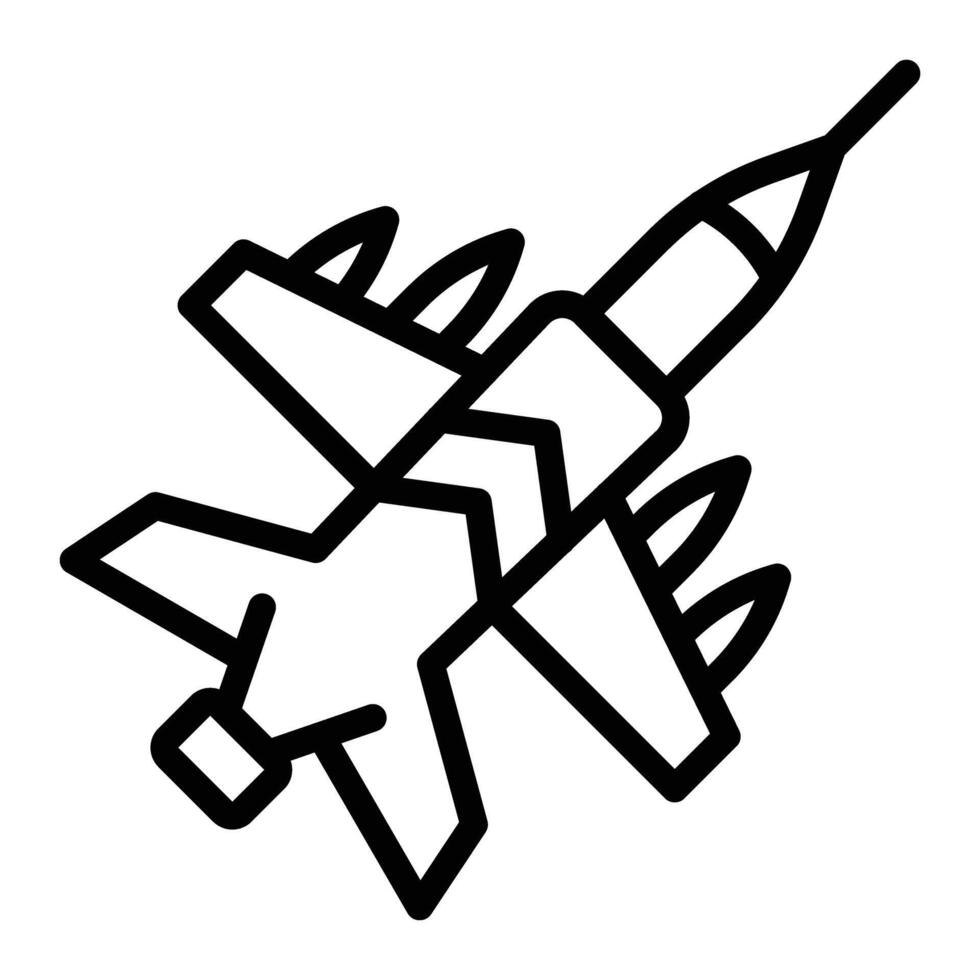 Jet Plane Line Icon Design vector