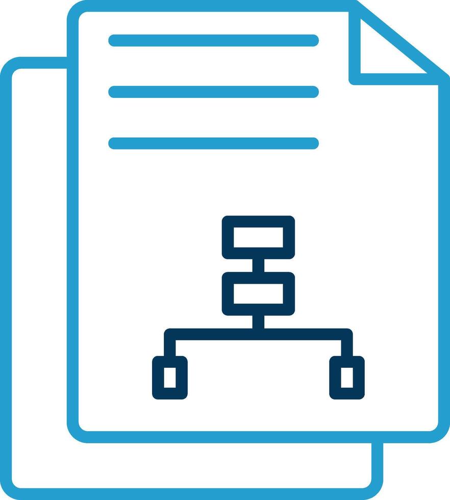Document Line Blue Two Color Icon vector