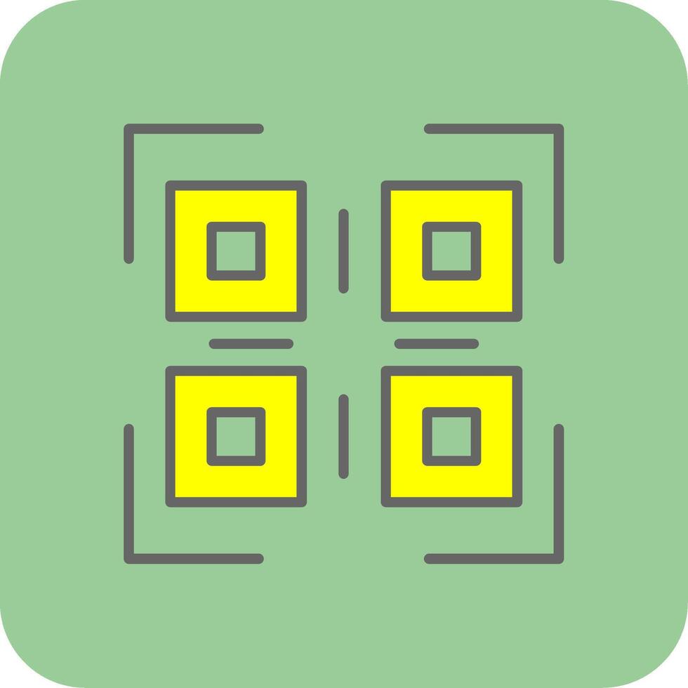 Qr Code Filled Yellow Icon vector