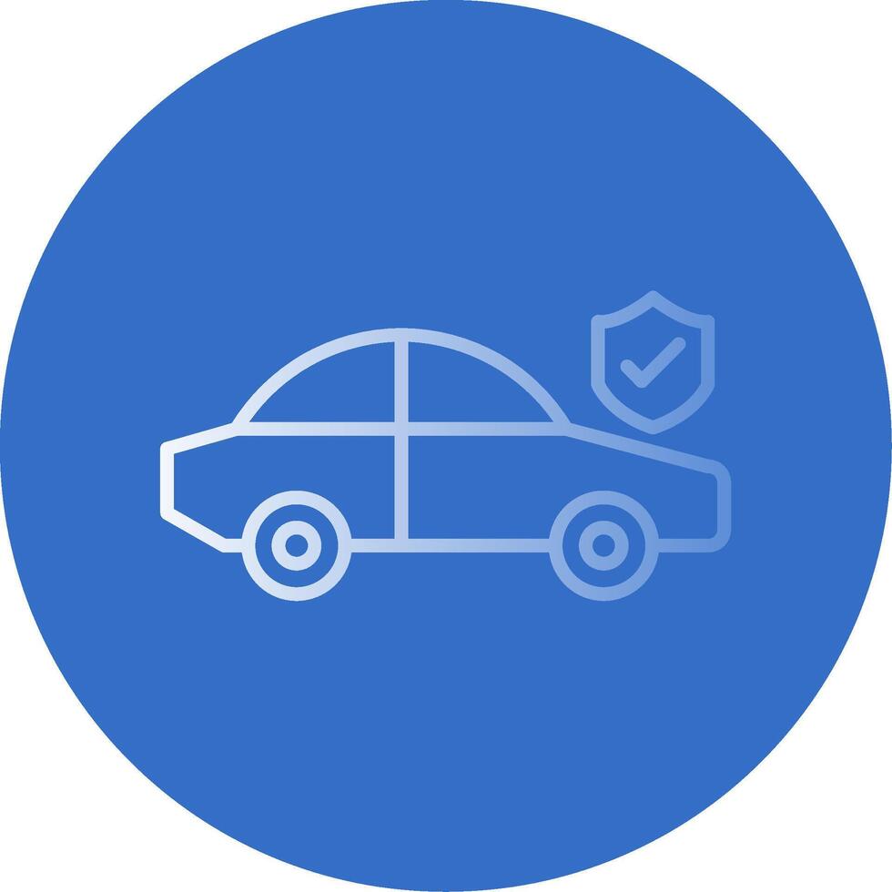 coche seguro plano burbuja icono vector