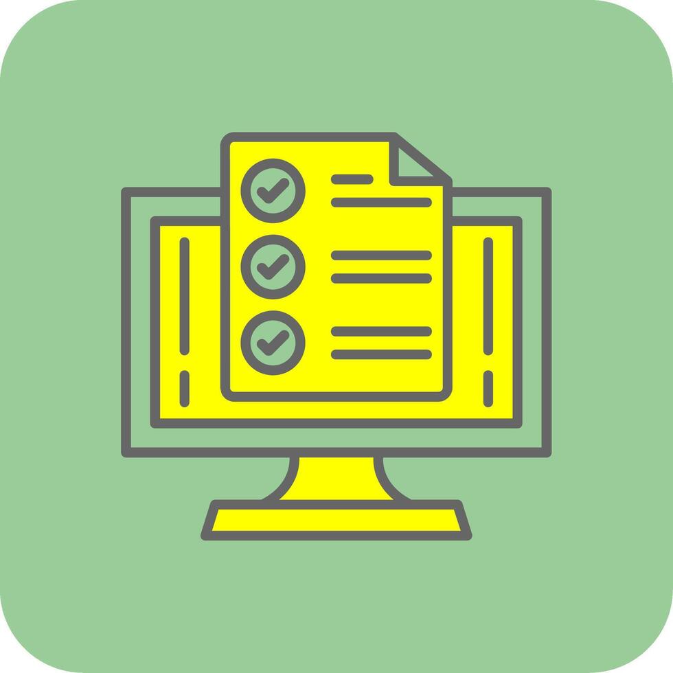 Monitor Filled Yellow Icon vector