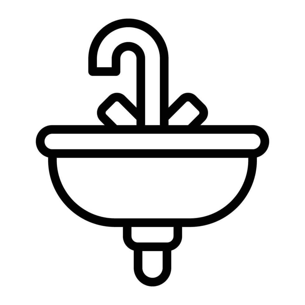 Sink Line Icon Design vector