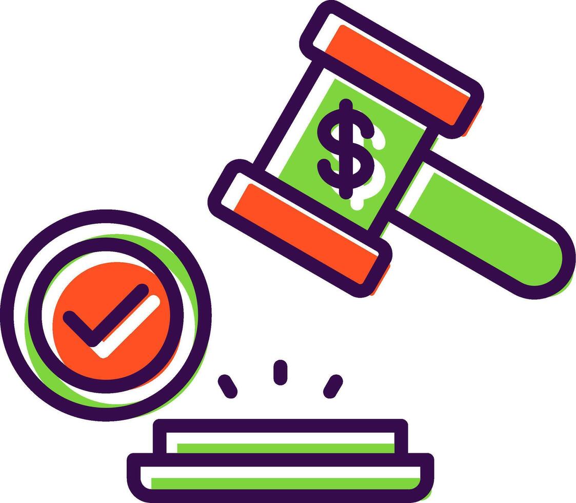 Hammer filled Design Icon vector