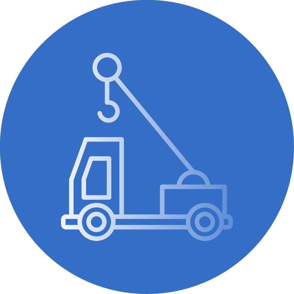 Crane Truck Flat Bubble Icon vector
