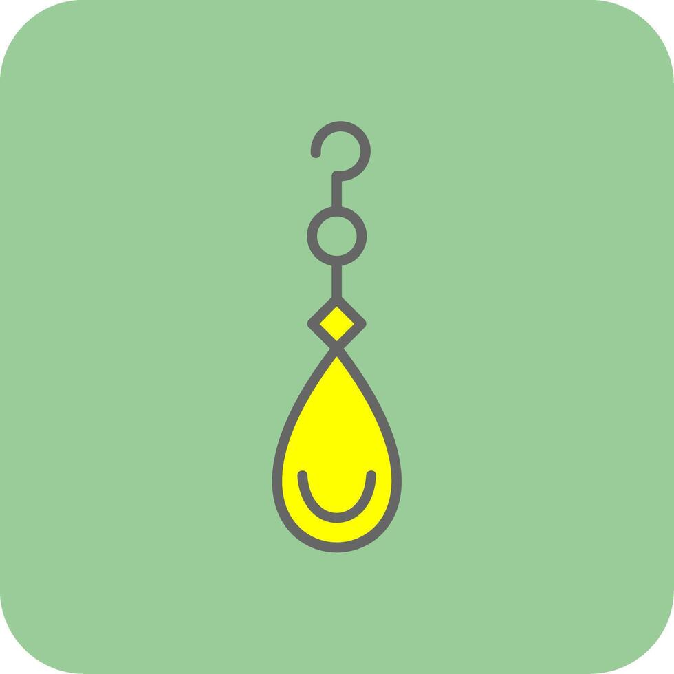 Earring Filled Yellow Icon vector