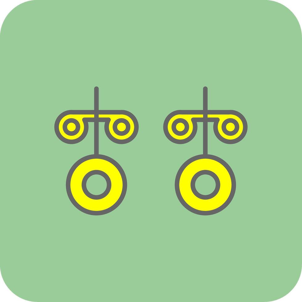 Stud Earrings Filled Yellow Icon vector