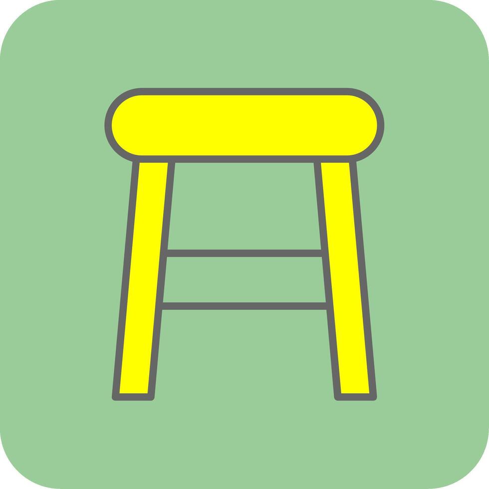 Stool Filled Yellow Icon vector