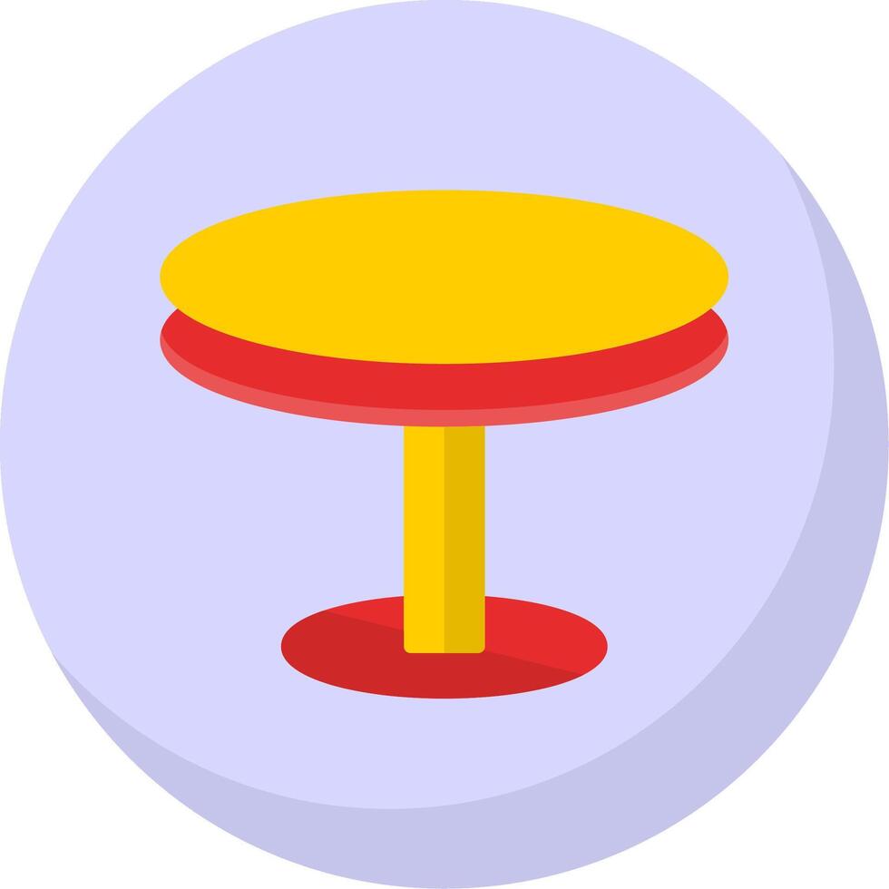 Round Table Flat Bubble Icon vector