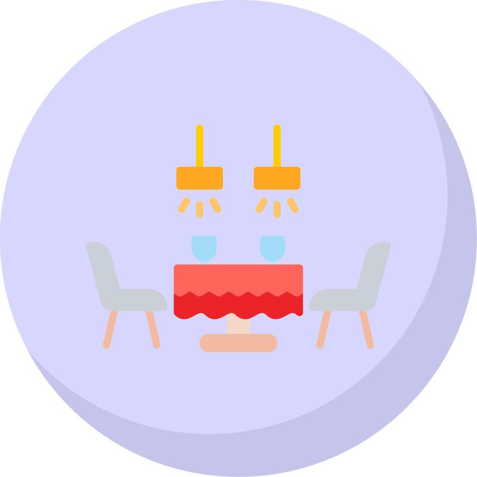 Dining Table Flat Bubble Icon vector