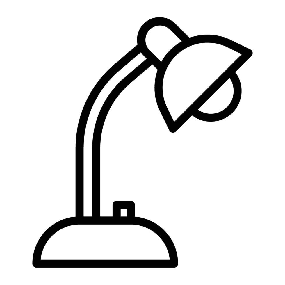 escritorio lámpara línea icono diseño vector