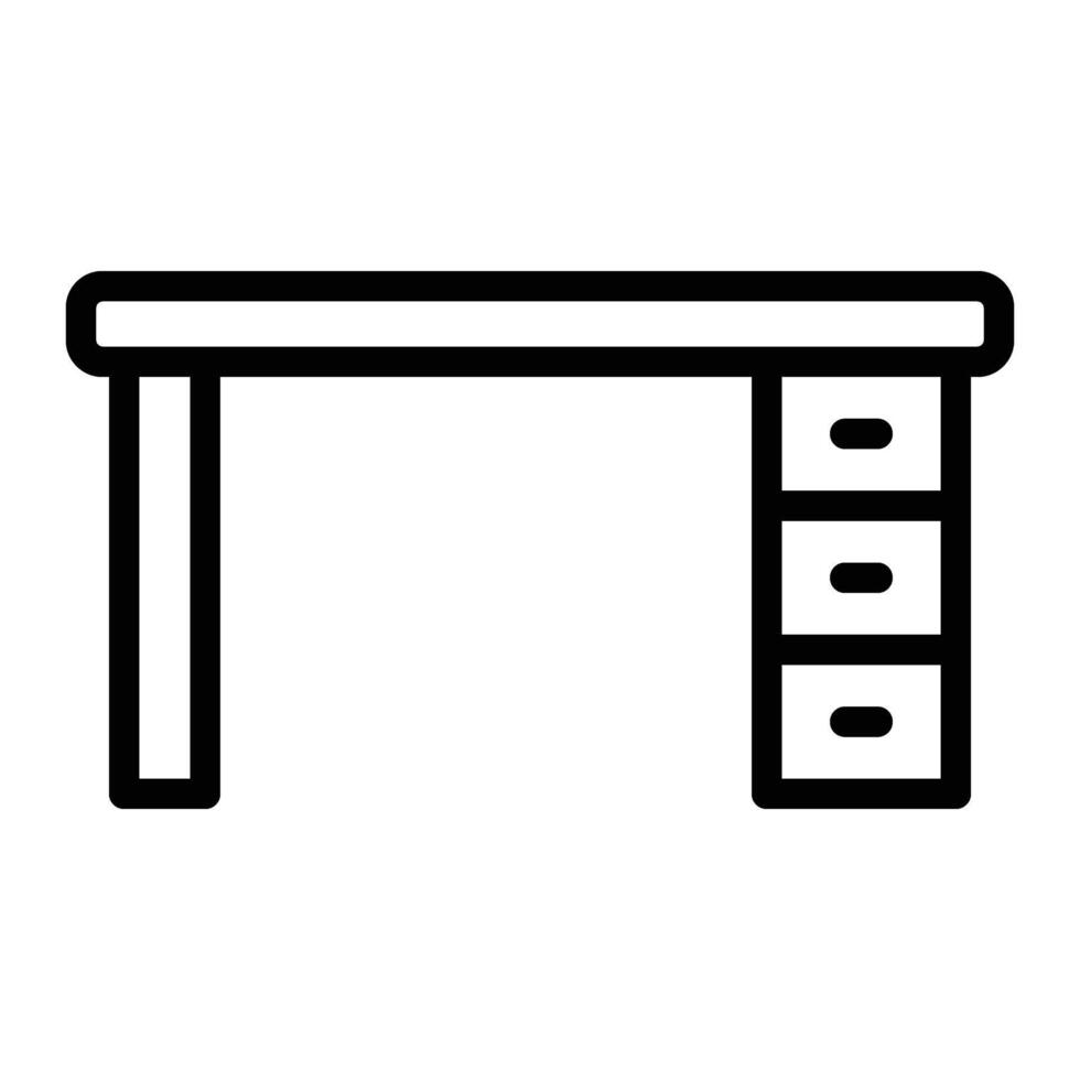 escritorio línea icono diseño vector
