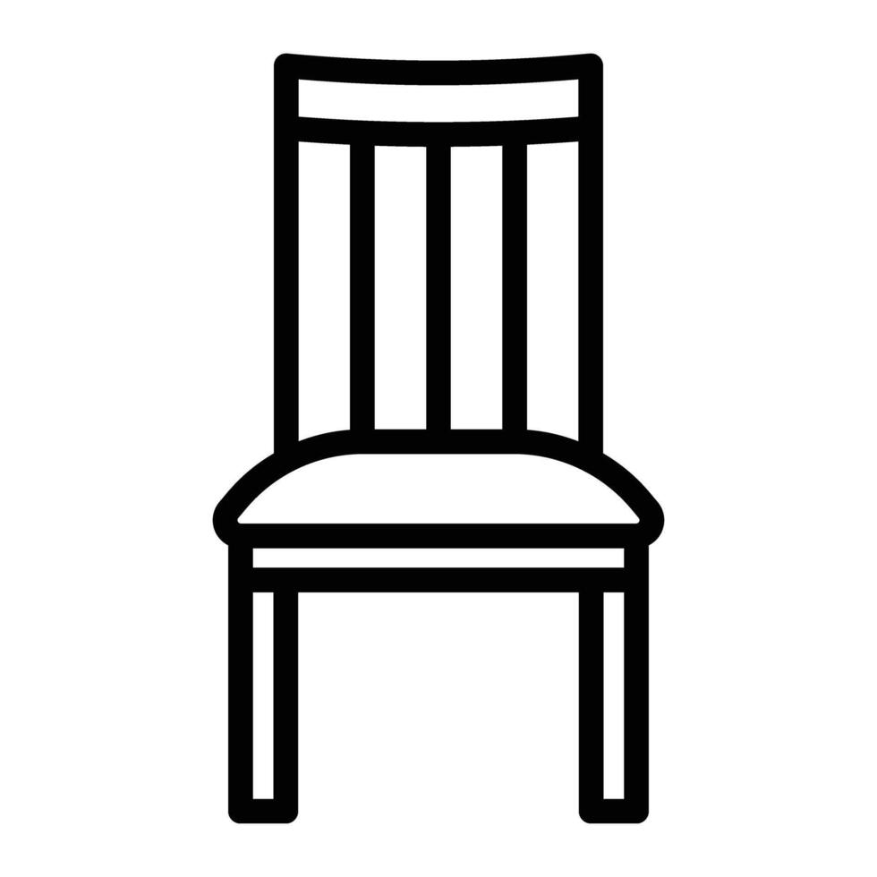 Dining Chair Line Icon Design vector