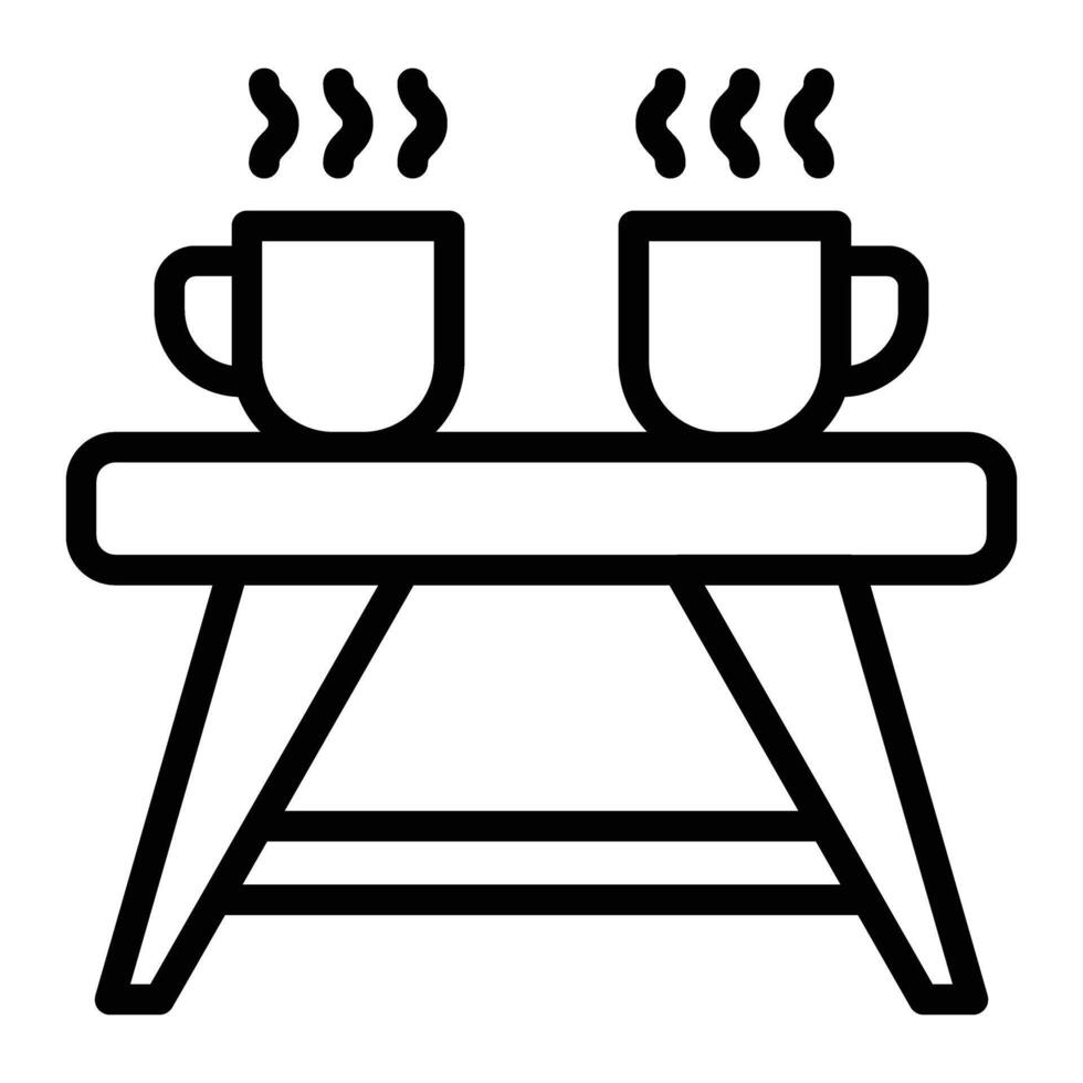 Coffee Table Line Icon Design vector