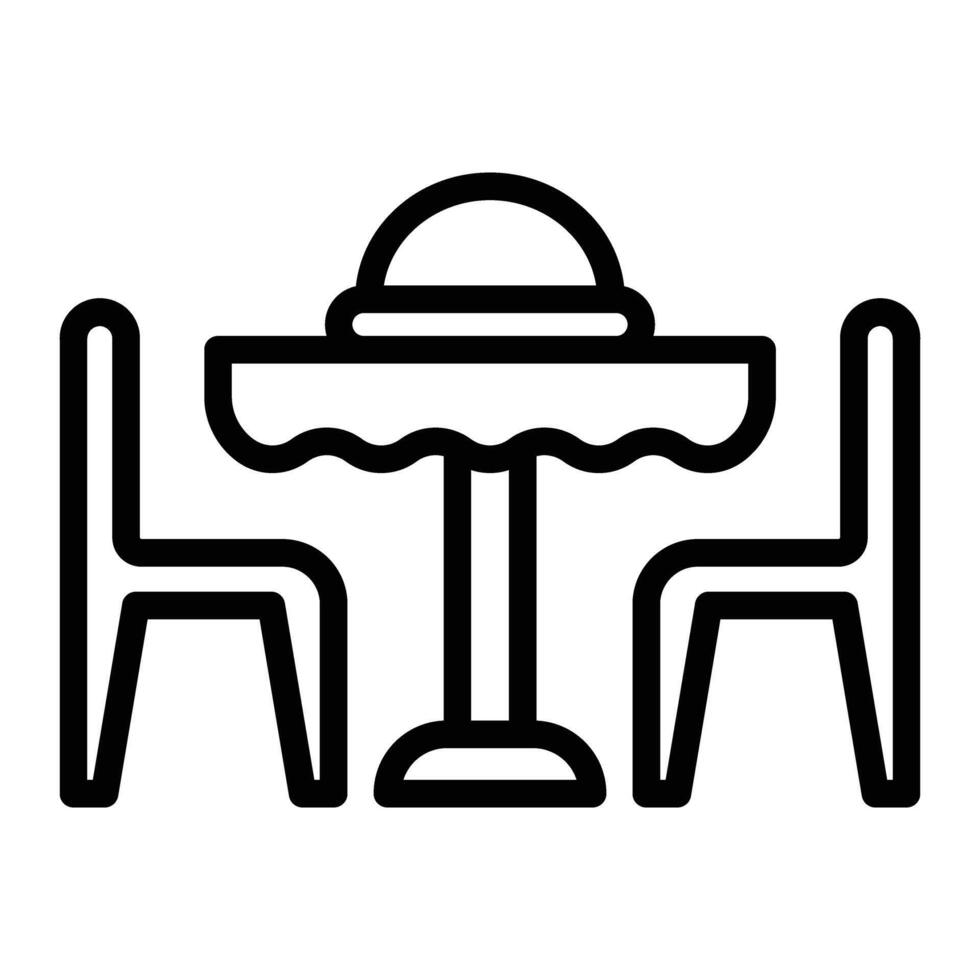 Dining Table Line Icon Design vector