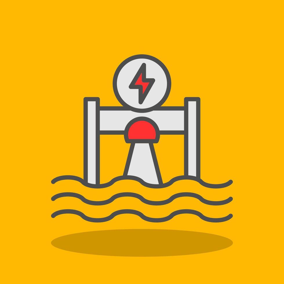 Hydroelectricity Filled Shadow Icon vector