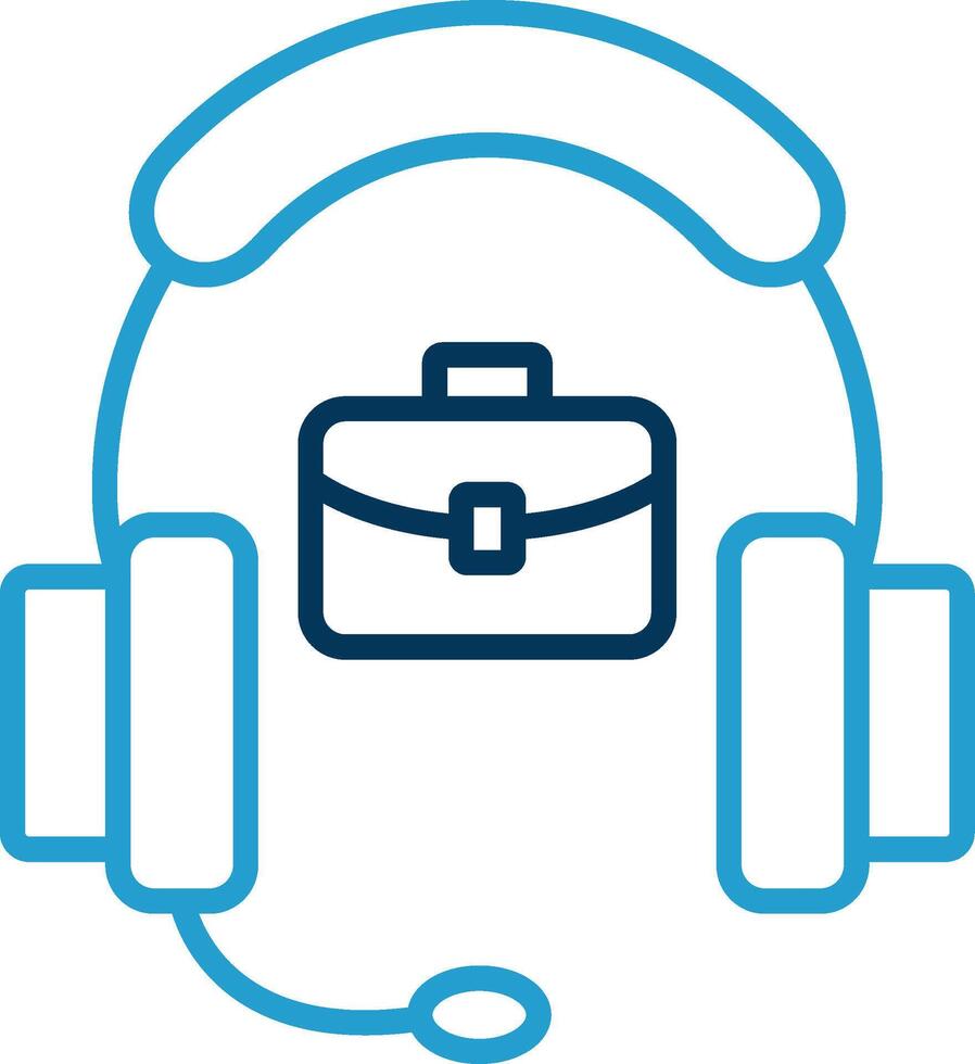 Support Line Blue Two Color Icon vector