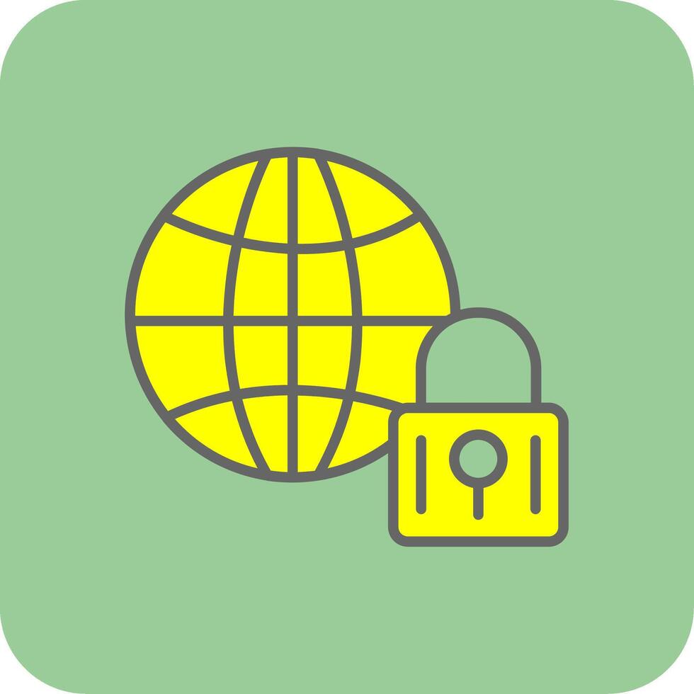 Internet Security Filled Yellow Icon vector