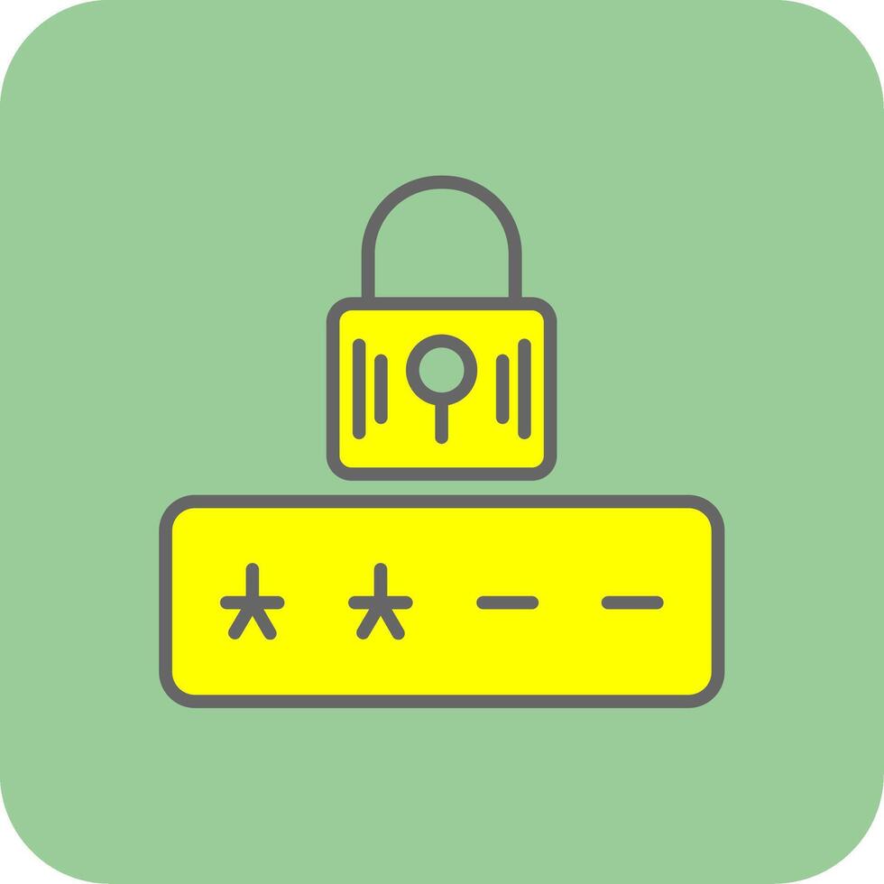 Password Filled Yellow Icon vector