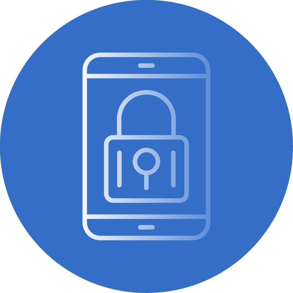 Mobile Security Flat Bubble Icon vector