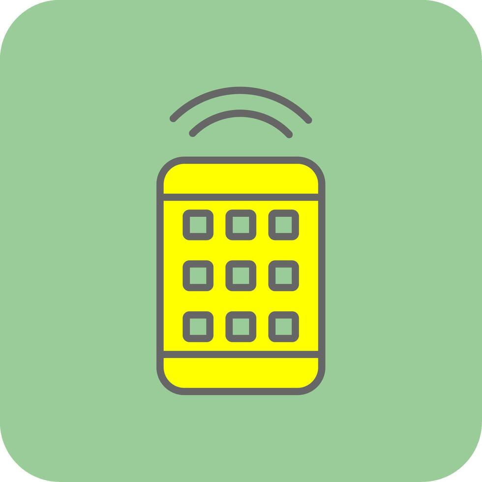 Remote Control Filled Yellow Icon vector