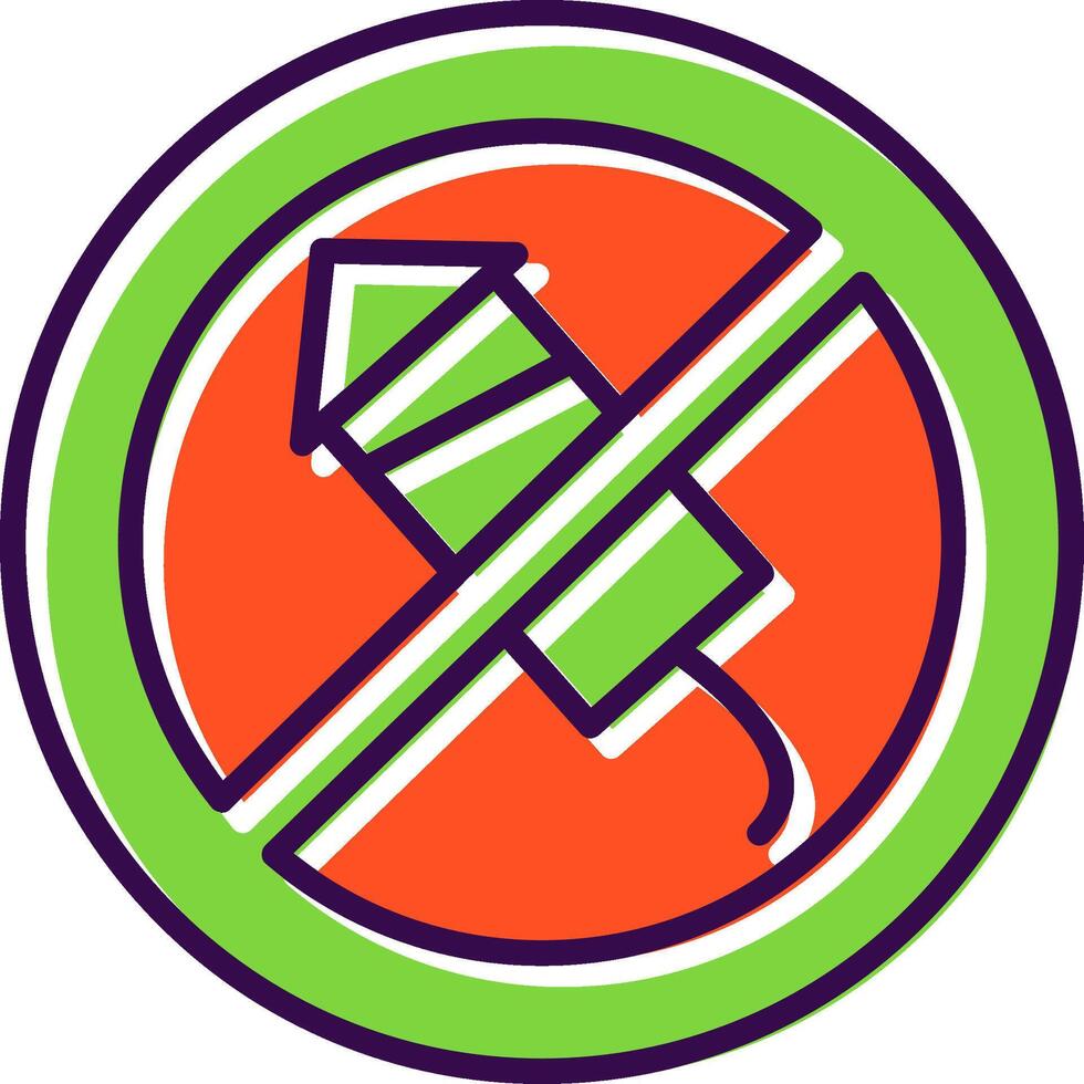 No Firework filled Design Icon vector