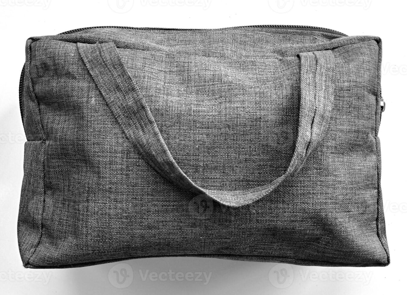 Pouch or bag fabric with gray color on white background photo