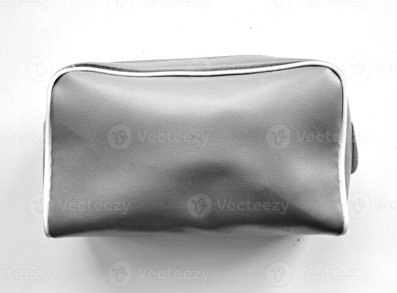 Pouch or bag fabric with gray color on white background photo