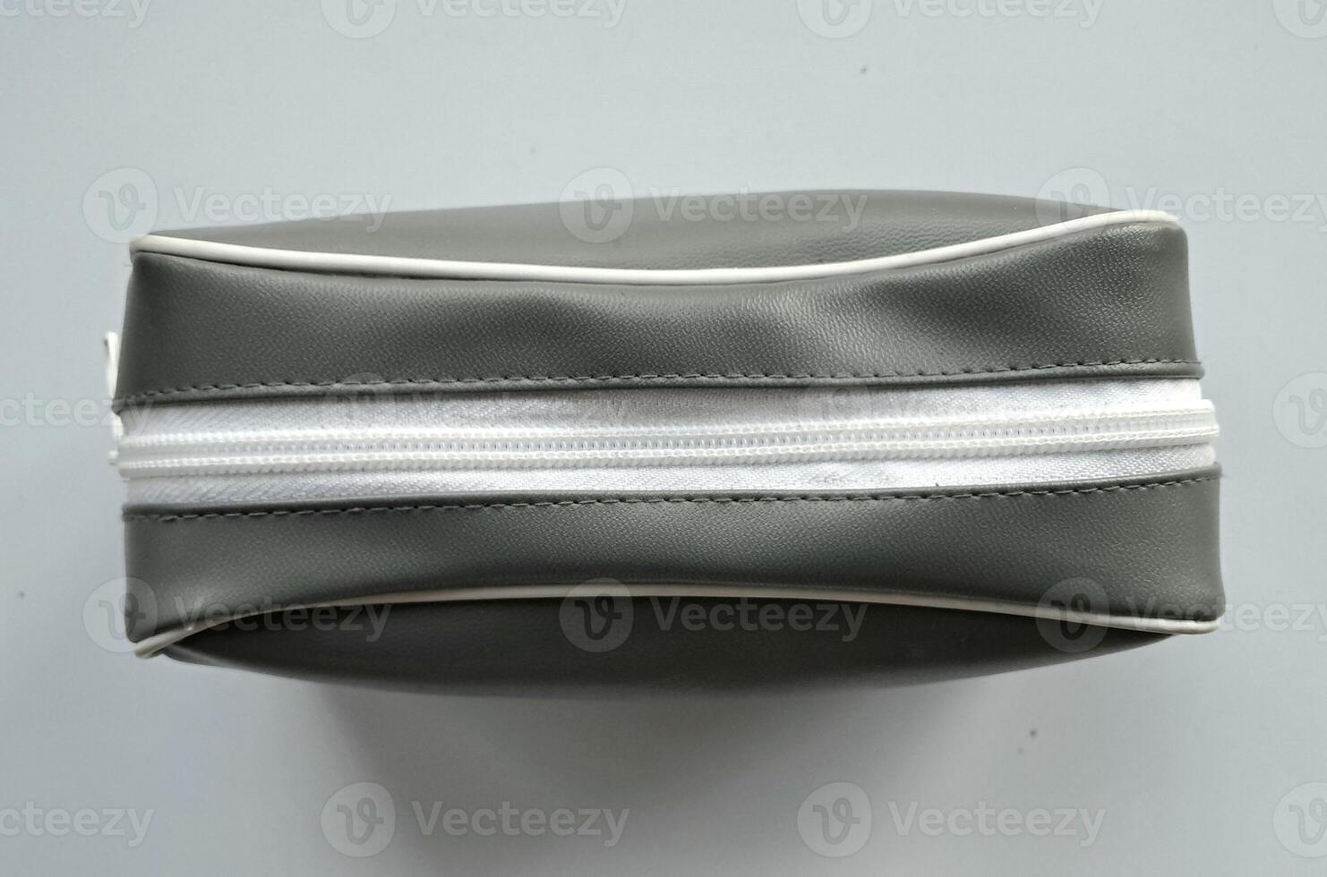 Pouch or bag fabric with gray color on white background photo