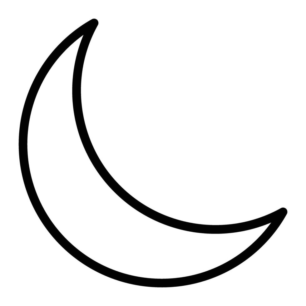 Crescent Moon Line Icon Design vector