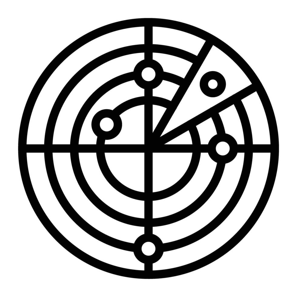 Radar Line Icon Design vector