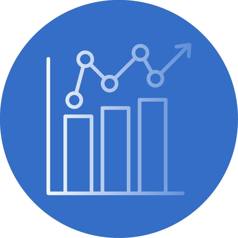 Bar Chart Flat Bubble Icon vector