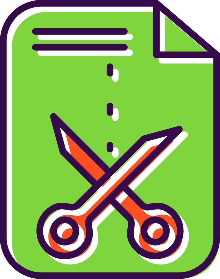 Cutting filled Design Icon vector