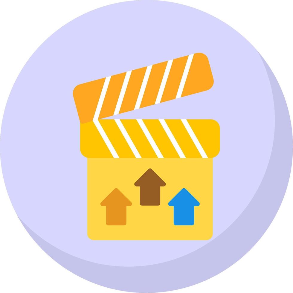 Clapperboard Flat Bubble Icon vector