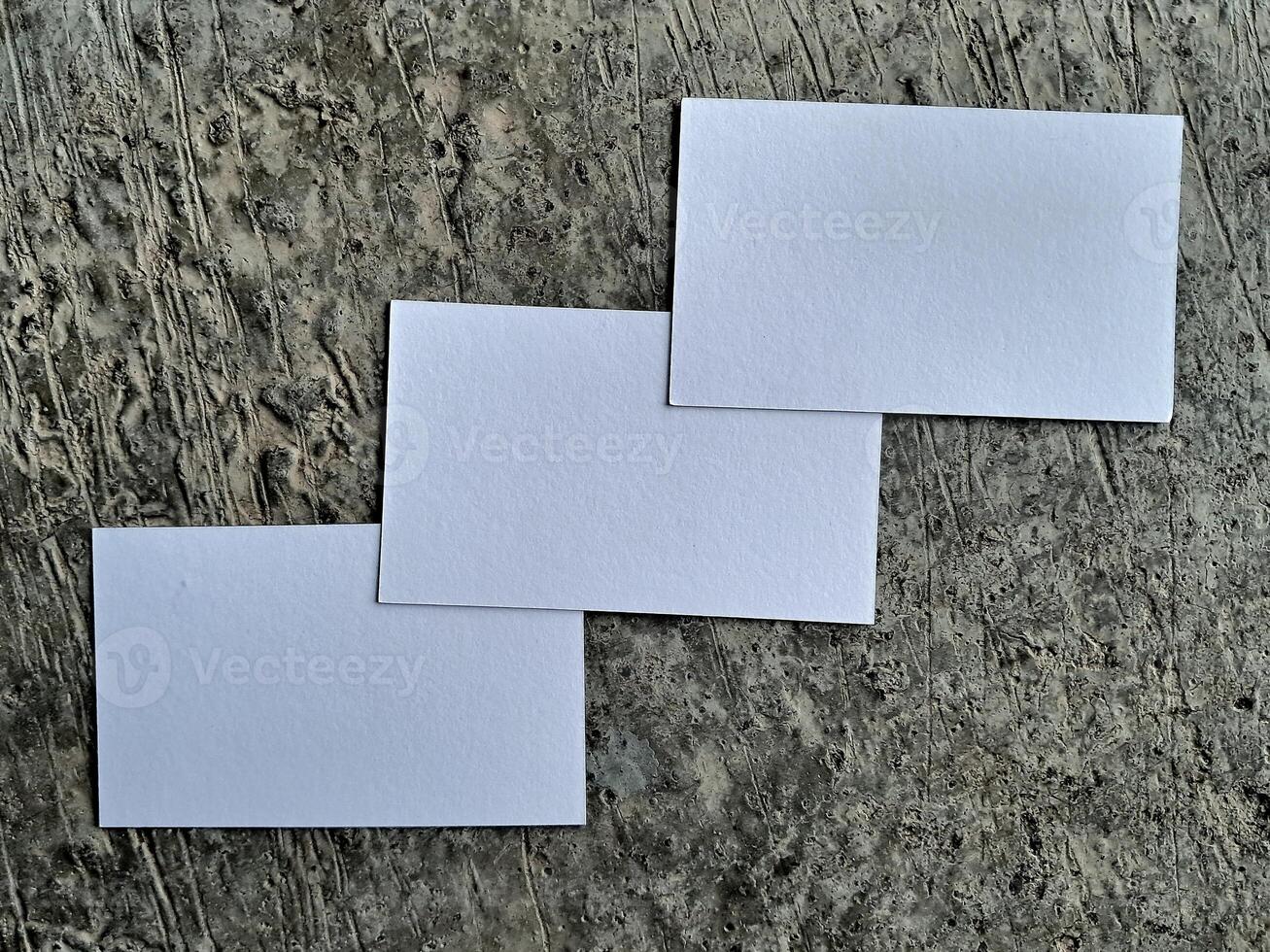 Business card white color on the floor background photo