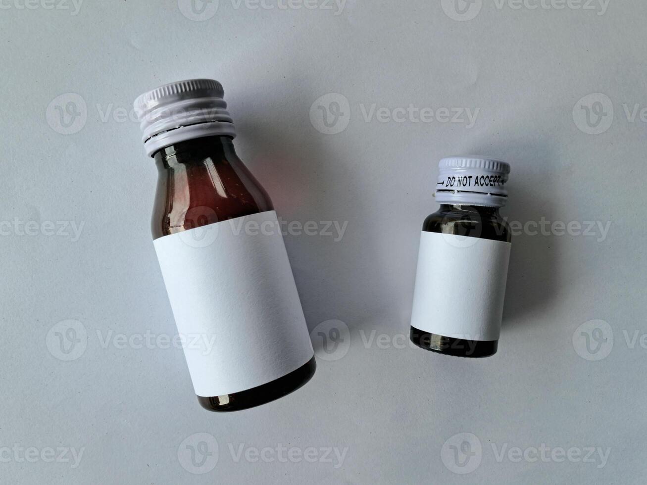 Medicine bottle brown color with a blank label for mockup or presentation mockup collection photo