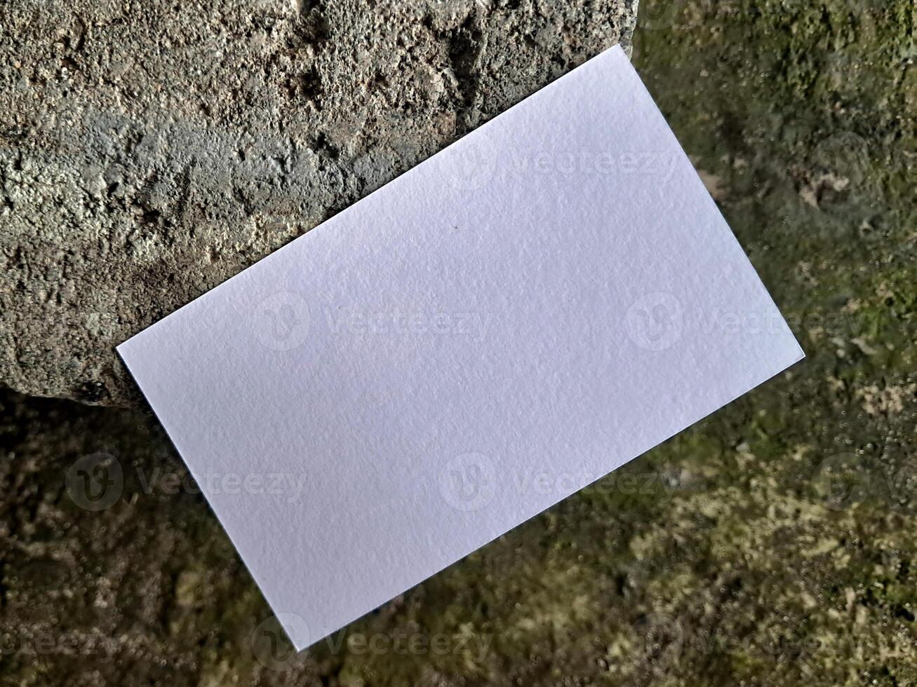 Business card white color on the floor background photo