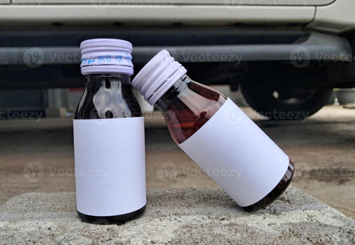 Medicine bottle brown color with a blank label for mockup or presentation mockup collection photo