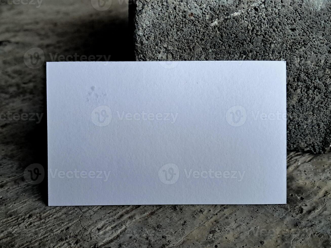 Business card white color on the floor background photo