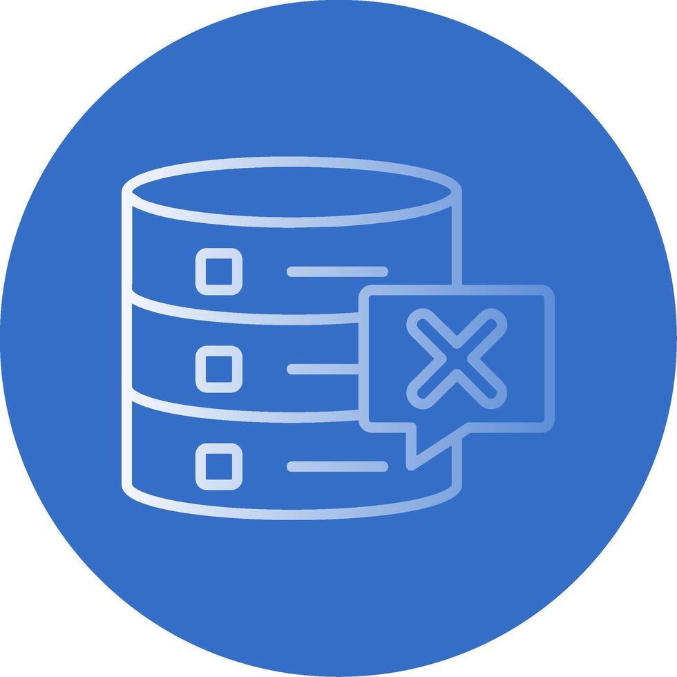 Delete Database Flat Bubble Icon vector