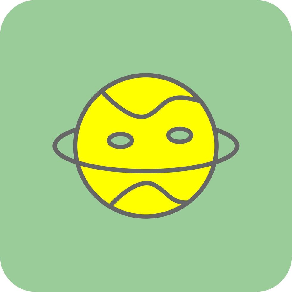 planeta lleno amarillo icono vector