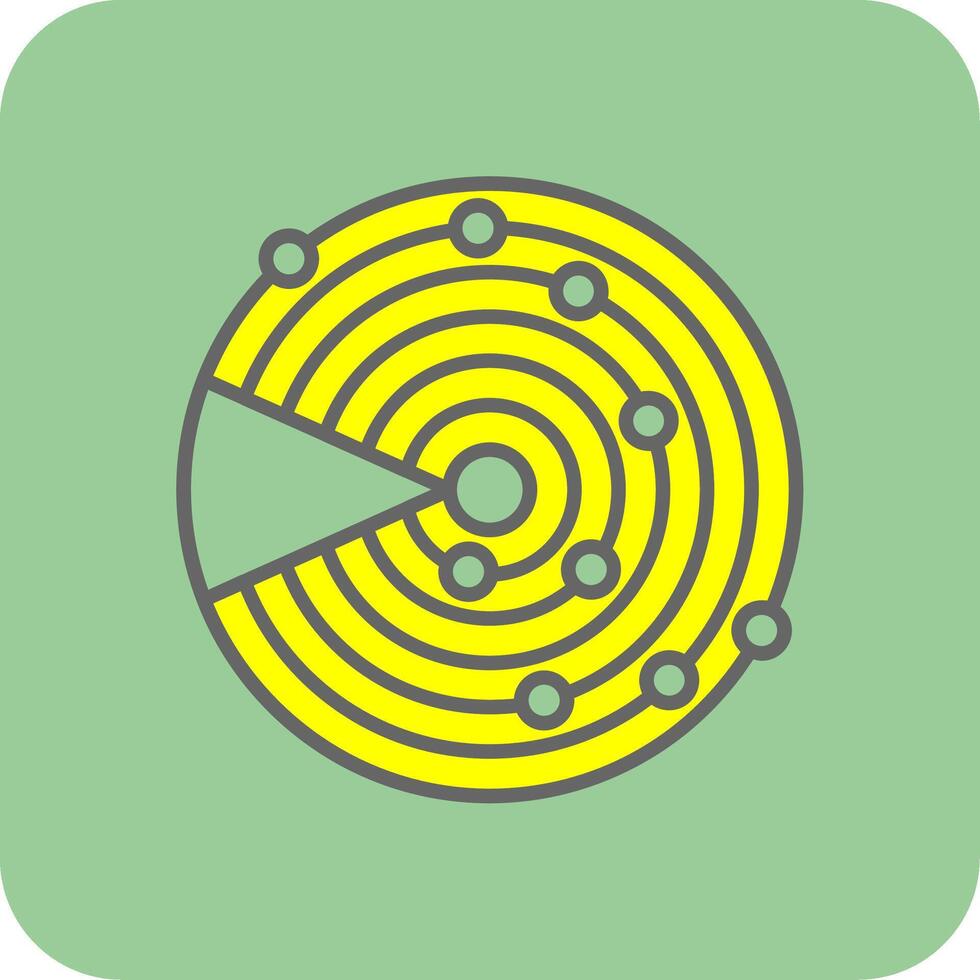 Sonar Filled Yellow Icon vector