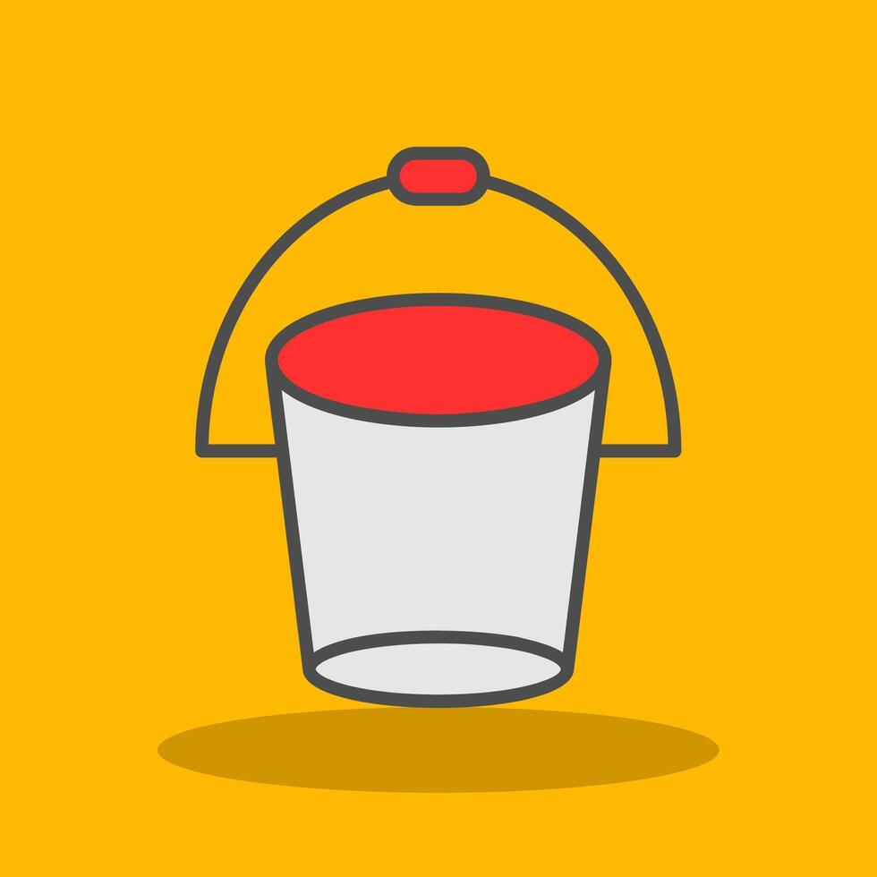Bucket Filled Shadow Icon vector
