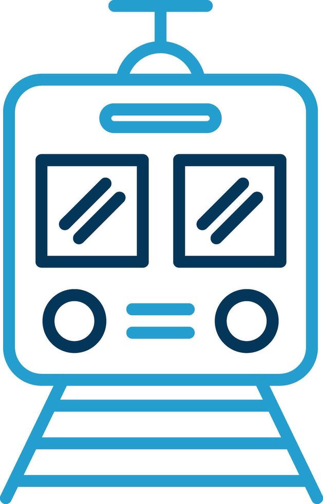 Train Line Blue Two Color Icon vector