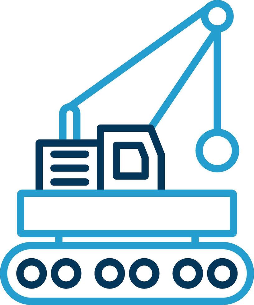 Wrecking Ball Line Blue Two Color Icon vector